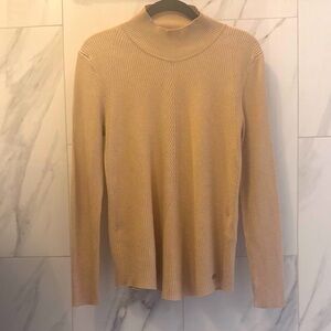 Calvin Klein Beige Ribbed Turtleneck Sweater